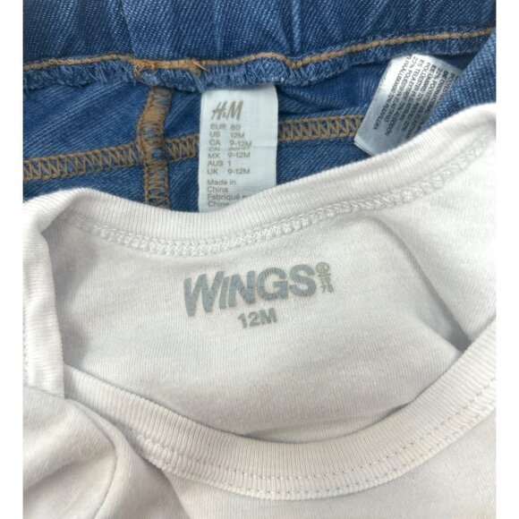 Garanimals & Wings 12M Baby Outfits Purple Love Top W/ Ombre Leggings & Crab Tee - Picture 6 of 7